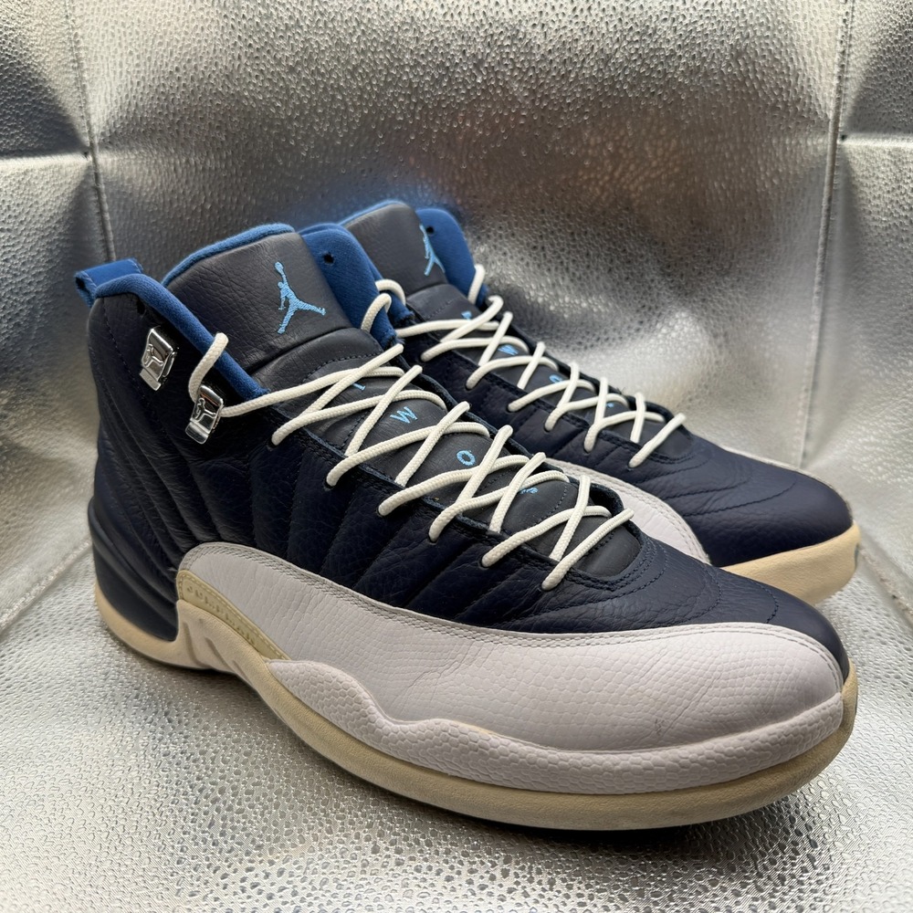 Size 11 Air Jordan 12 Retro Obsidian Navy White‎ Mens Sneaker Shoes 130690-410